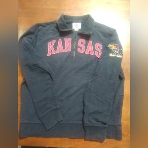 Kansas Zippered Pullover Collard Sweatshirt